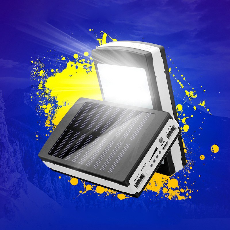 Внешний аккумулятор MS050 c LED фонарем на солнечной батарее
