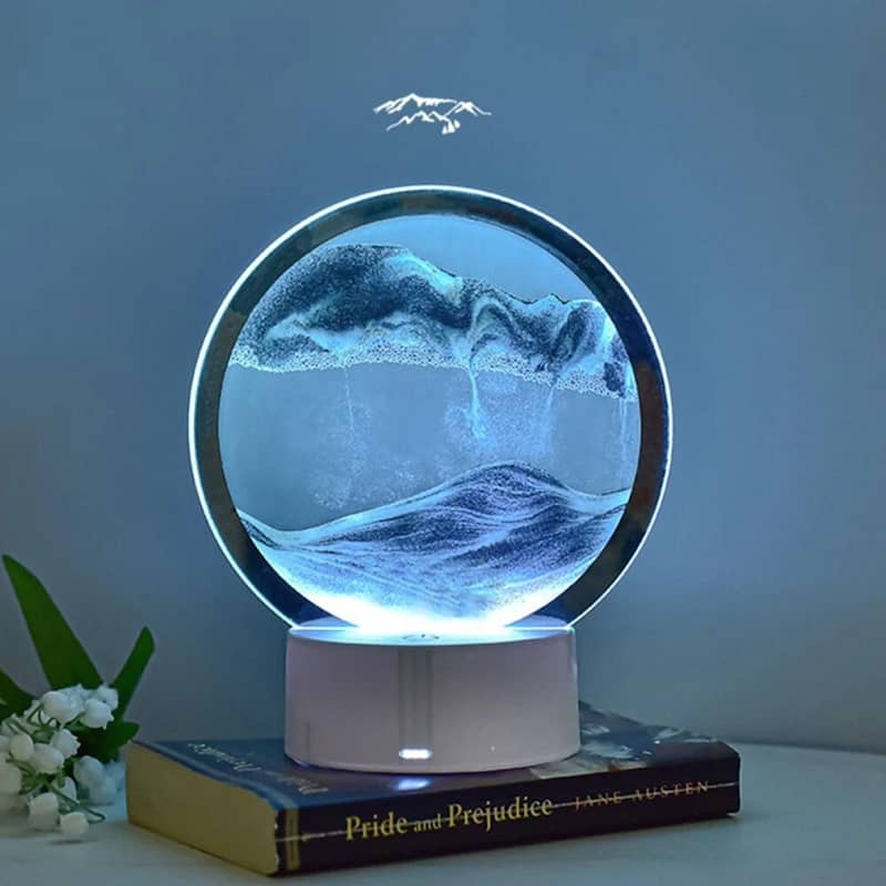 Настольная LED лампа ночник ночник RGB песочные часы 3D Sandscape